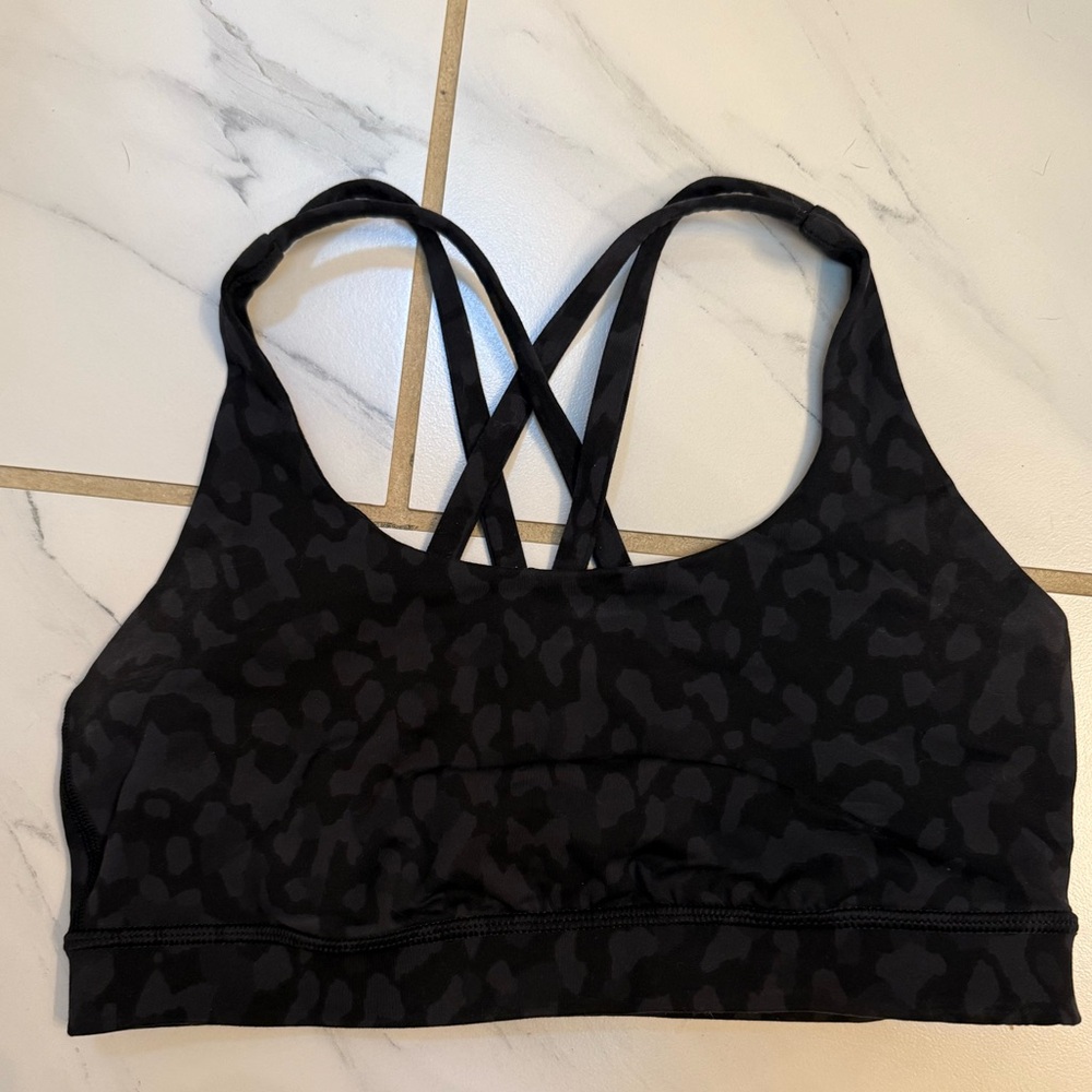 Women's Black Leopard Print lululemon Sports Bra